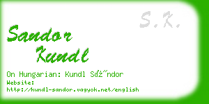 sandor kundl business card